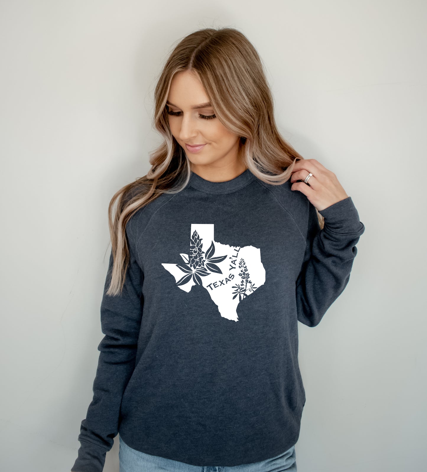 Blue Bonnets of Texas Crew Sweatshirt