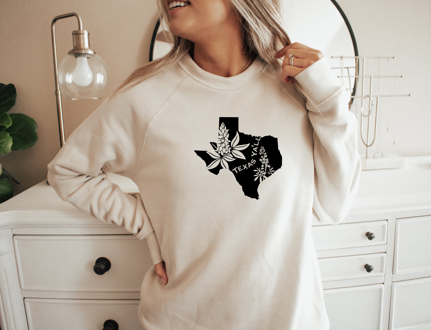 Blue Bonnets of Texas Crew Sweatshirt