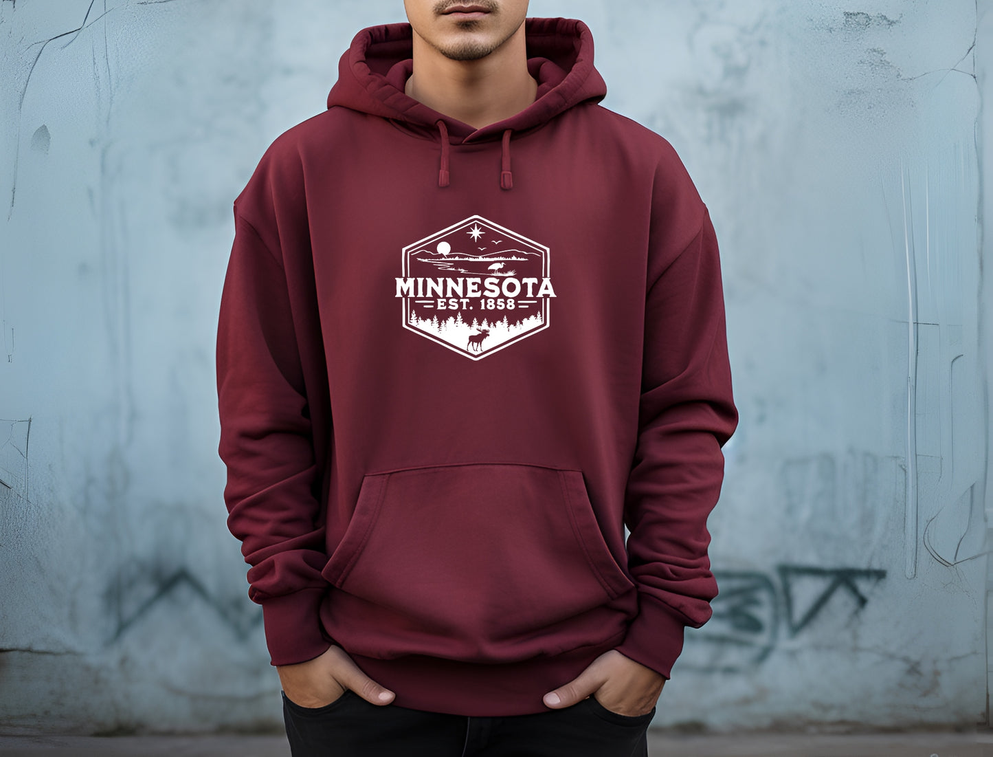Minnesota 1858 Men's Hoodie