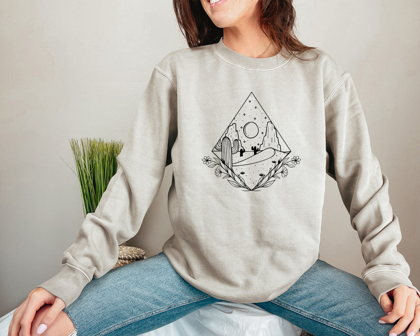 Desert Scene Cotton Crewneck