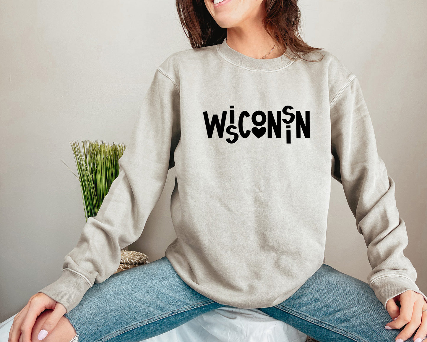 WiScOnSiN Graphic Cotton Crewneck