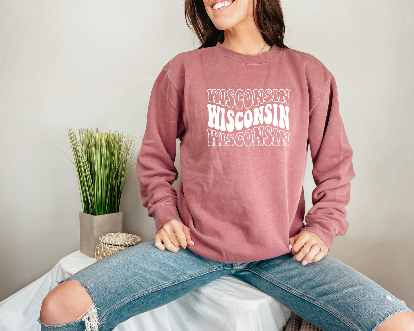Wisconsin Retro Cotton Crewneck