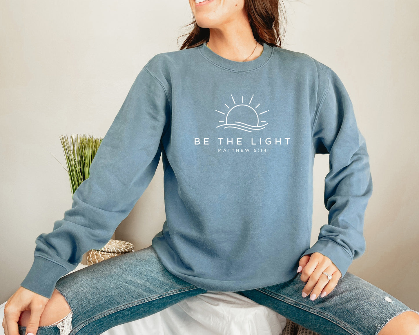 Be The Light Cotton Crewneck