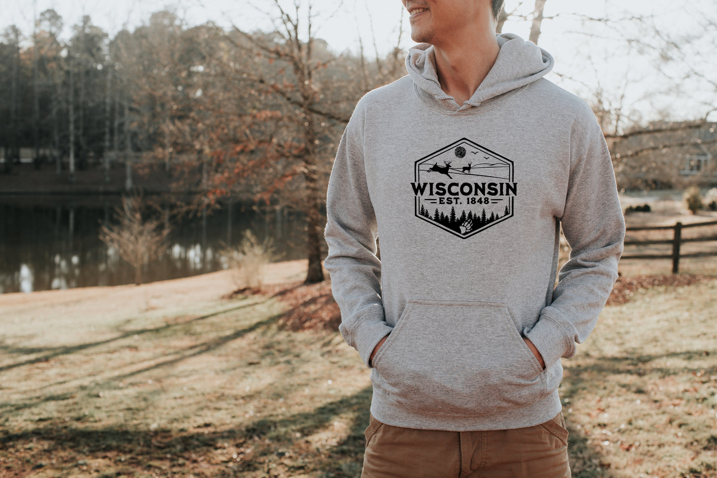 Wisconsin 1848 Men's Hoodie