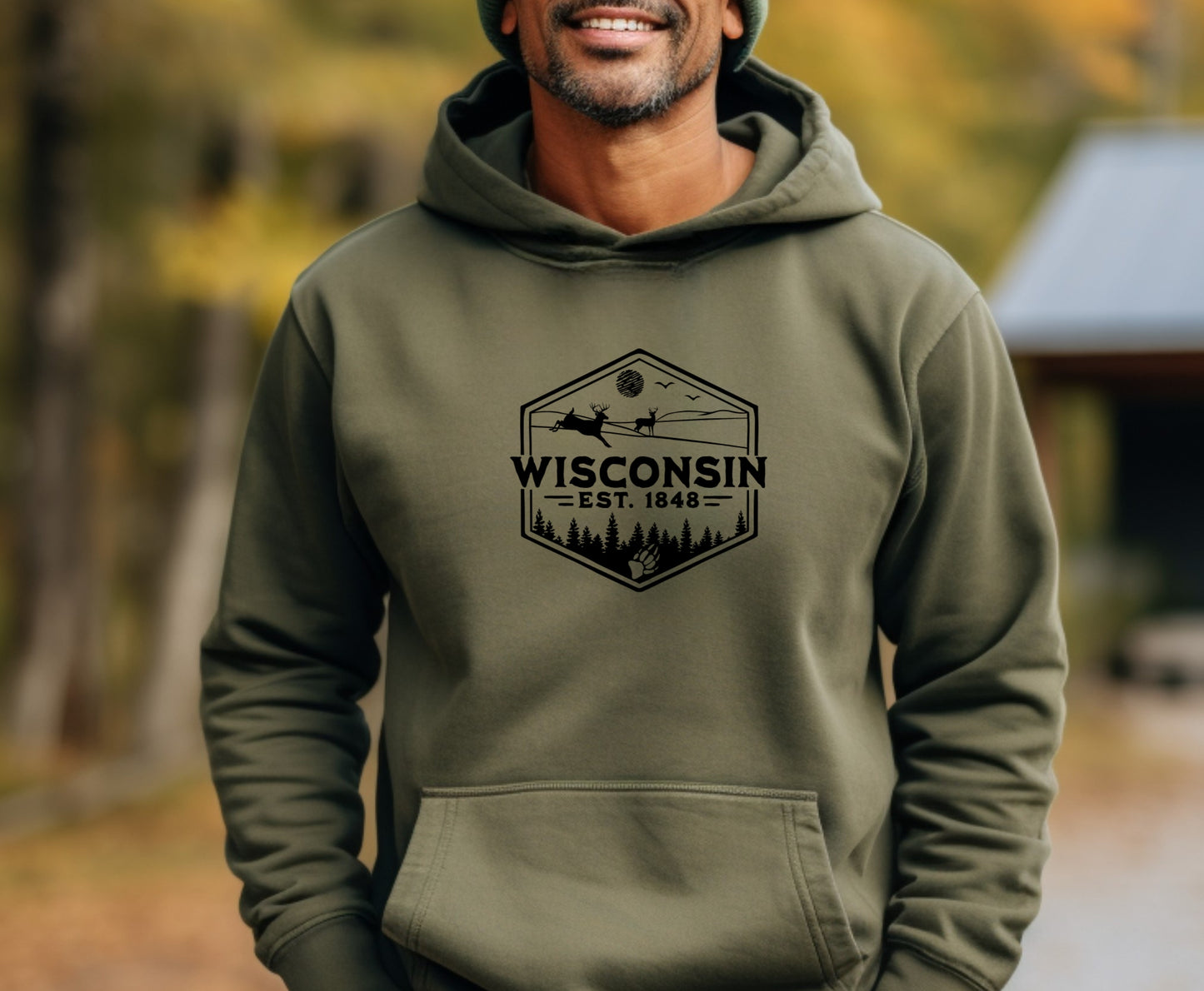 Wisconsin 1848 Men's Hoodie