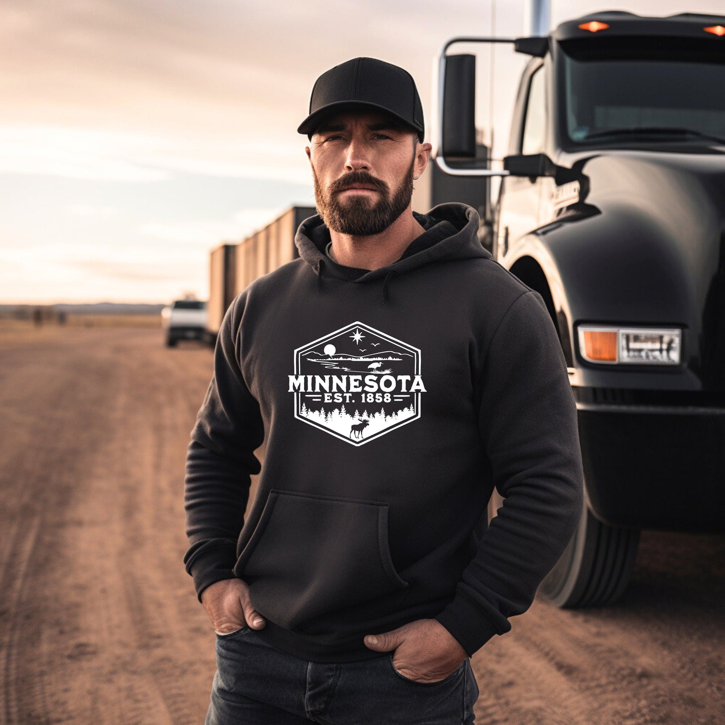 Minnesota 1858, Mens Hooded Sweatshirt