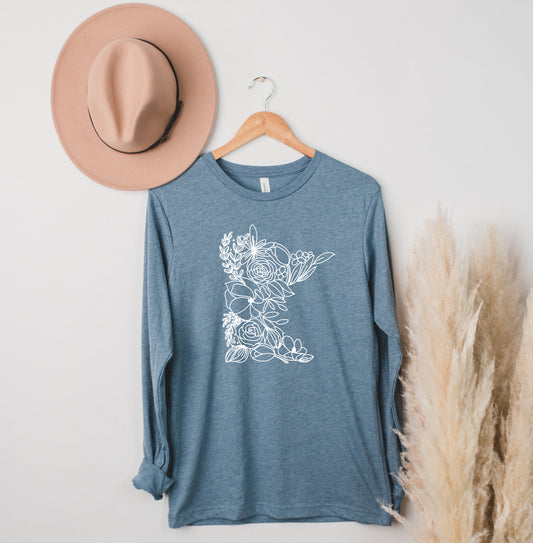 Minnesota Floral Long Sleeve Tee