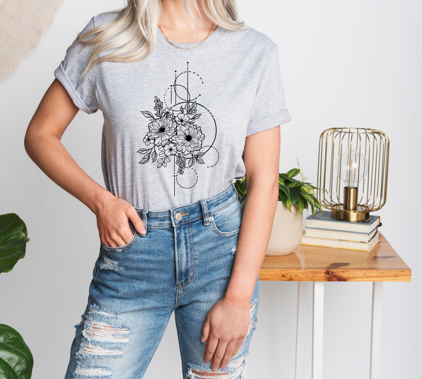 Geometric Floral Tee