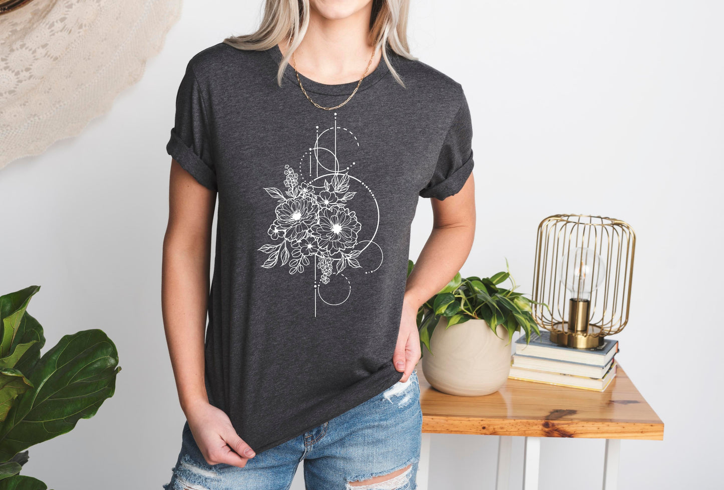 Geometric Floral Tee