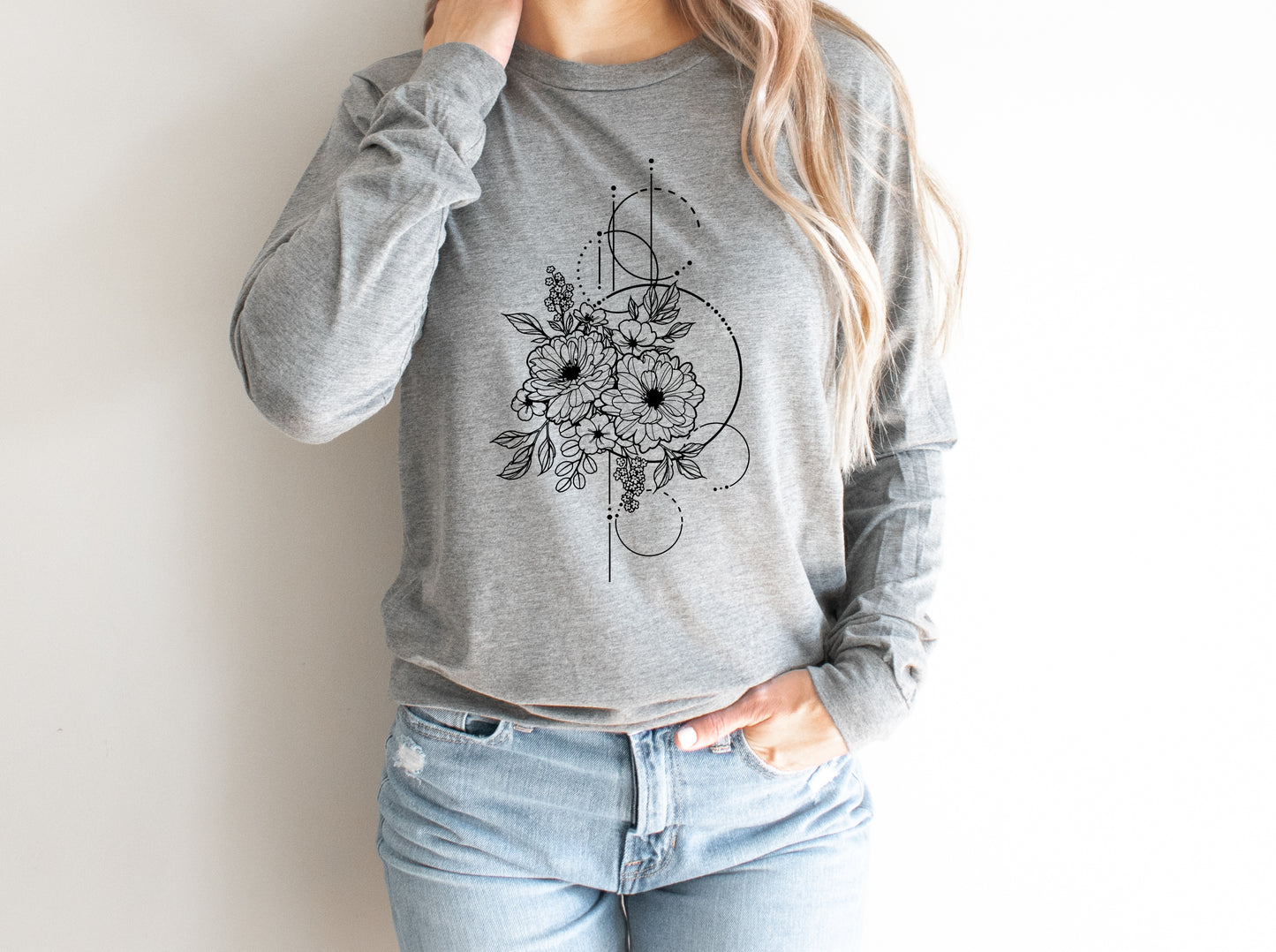 Geometric Floral Long Sleeve