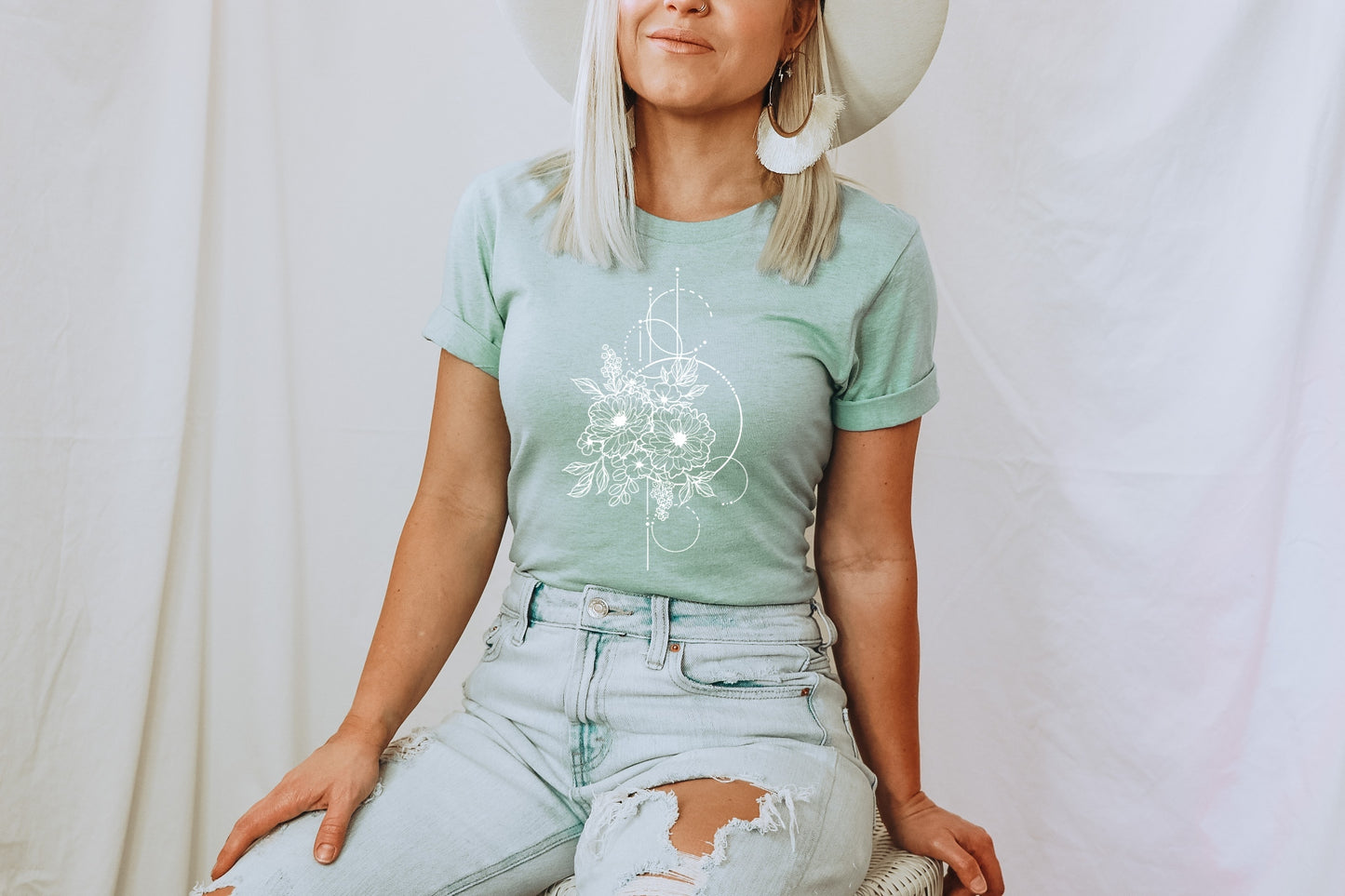 Geometric Floral Tee