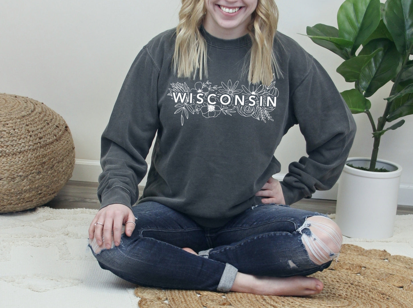 Wisconsin Flowers Crewneck