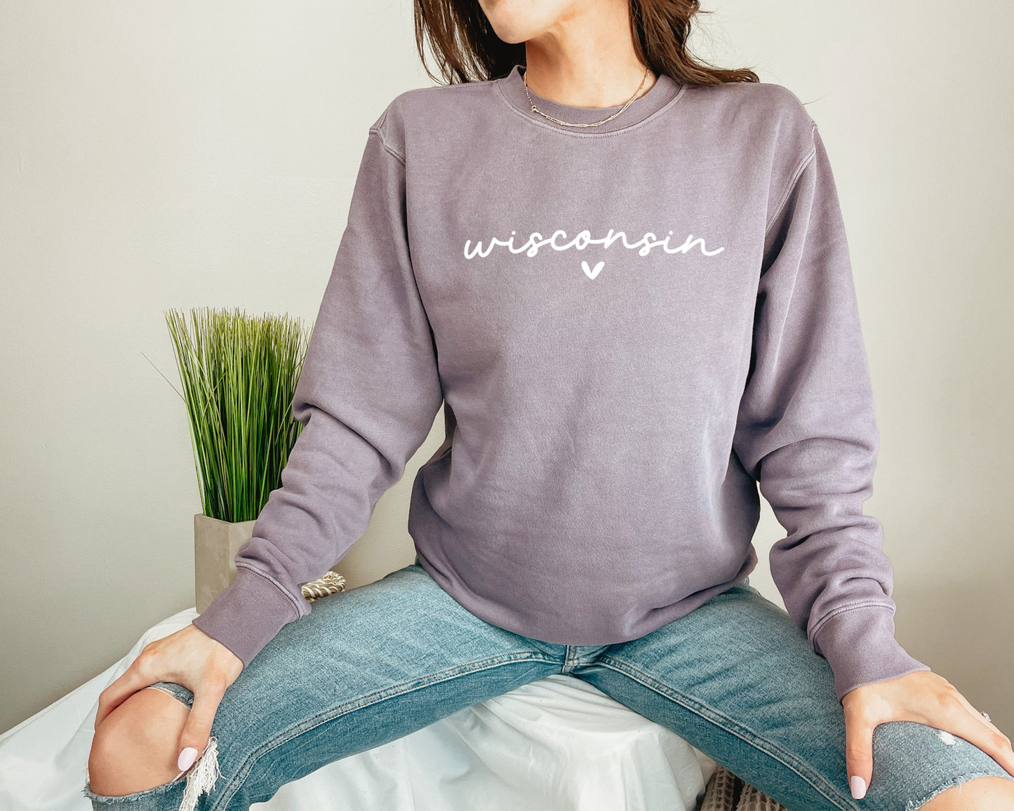 Wisconsin Heart Cotton Crewneck