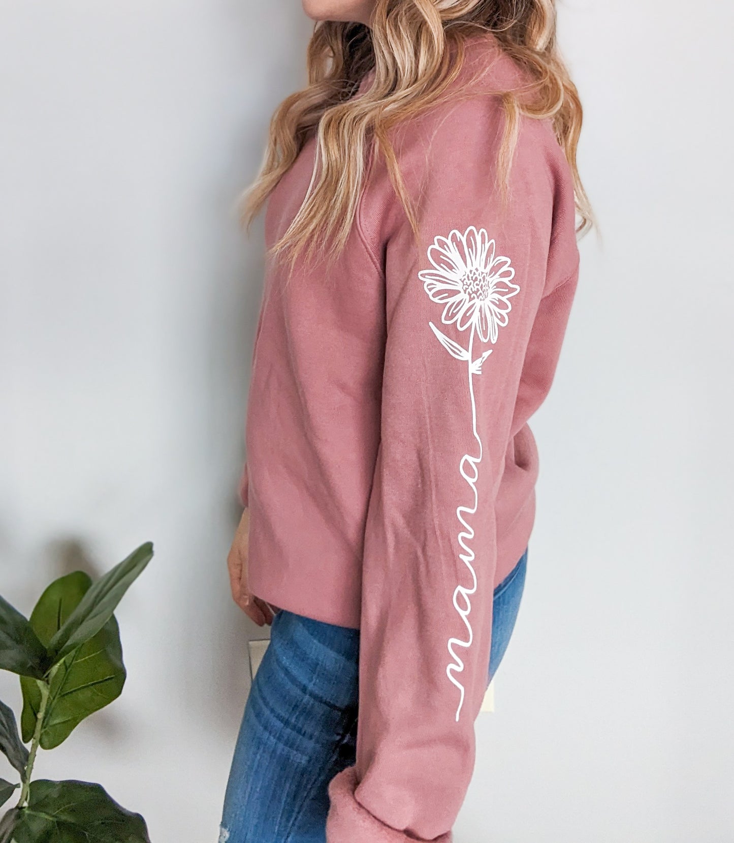 Mama Flower Fleece Crewneck