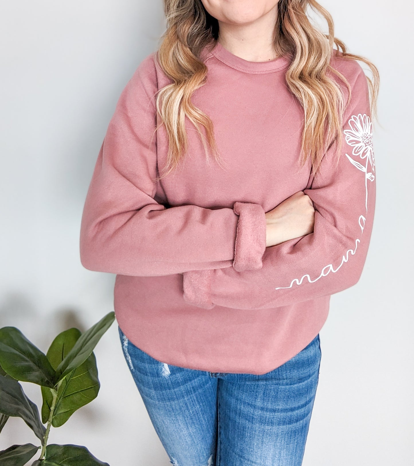 Mama Flower Fleece Crewneck
