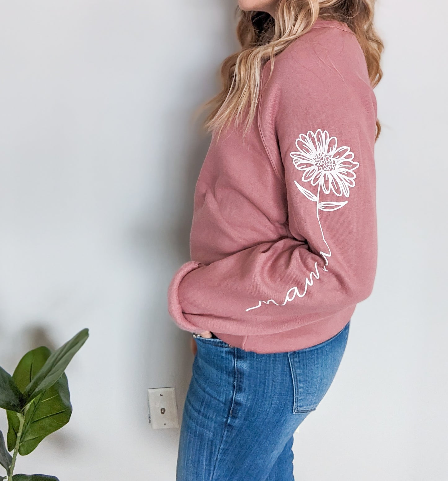 Mama Flower Fleece Crewneck