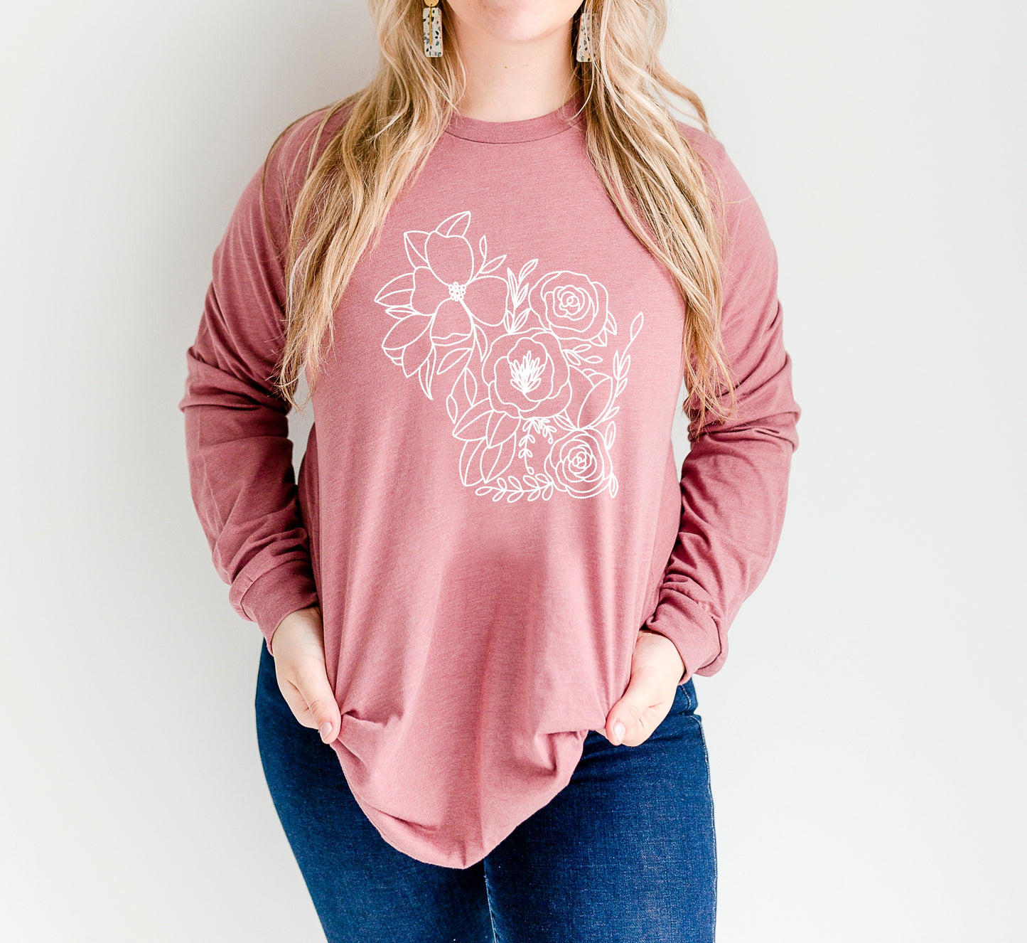 Wisconsin Floral Long Sleeve Tee