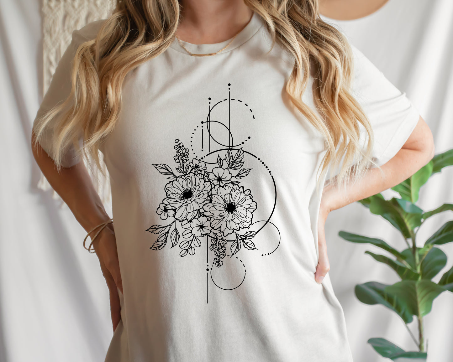 Geometric Floral Tee
