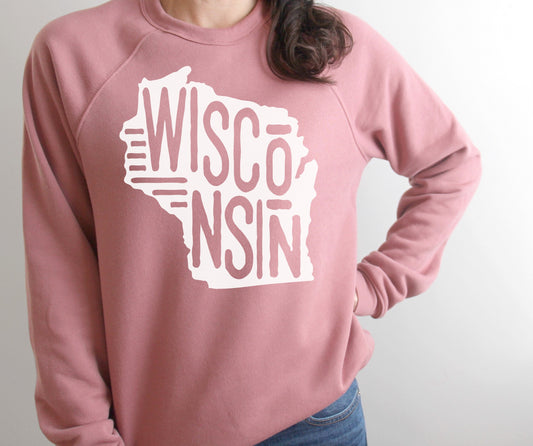Wisconsin State Graphic Crew Sweatshirt