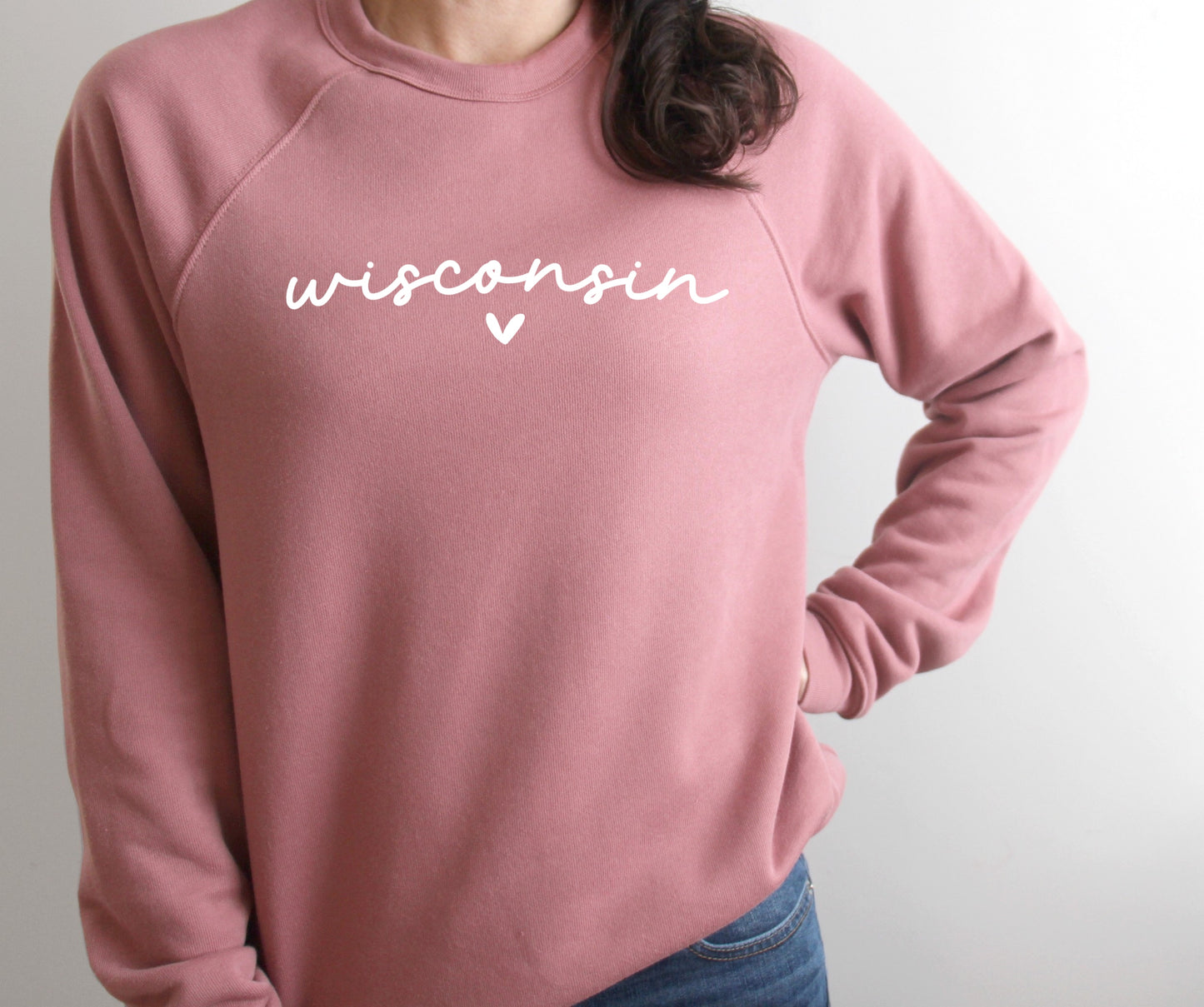 Wisconsin Heart Fleece Crewneck