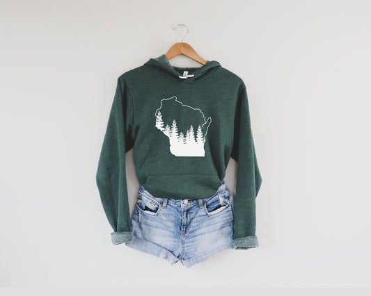 WI Pine Tree Hooded Sweatshirt