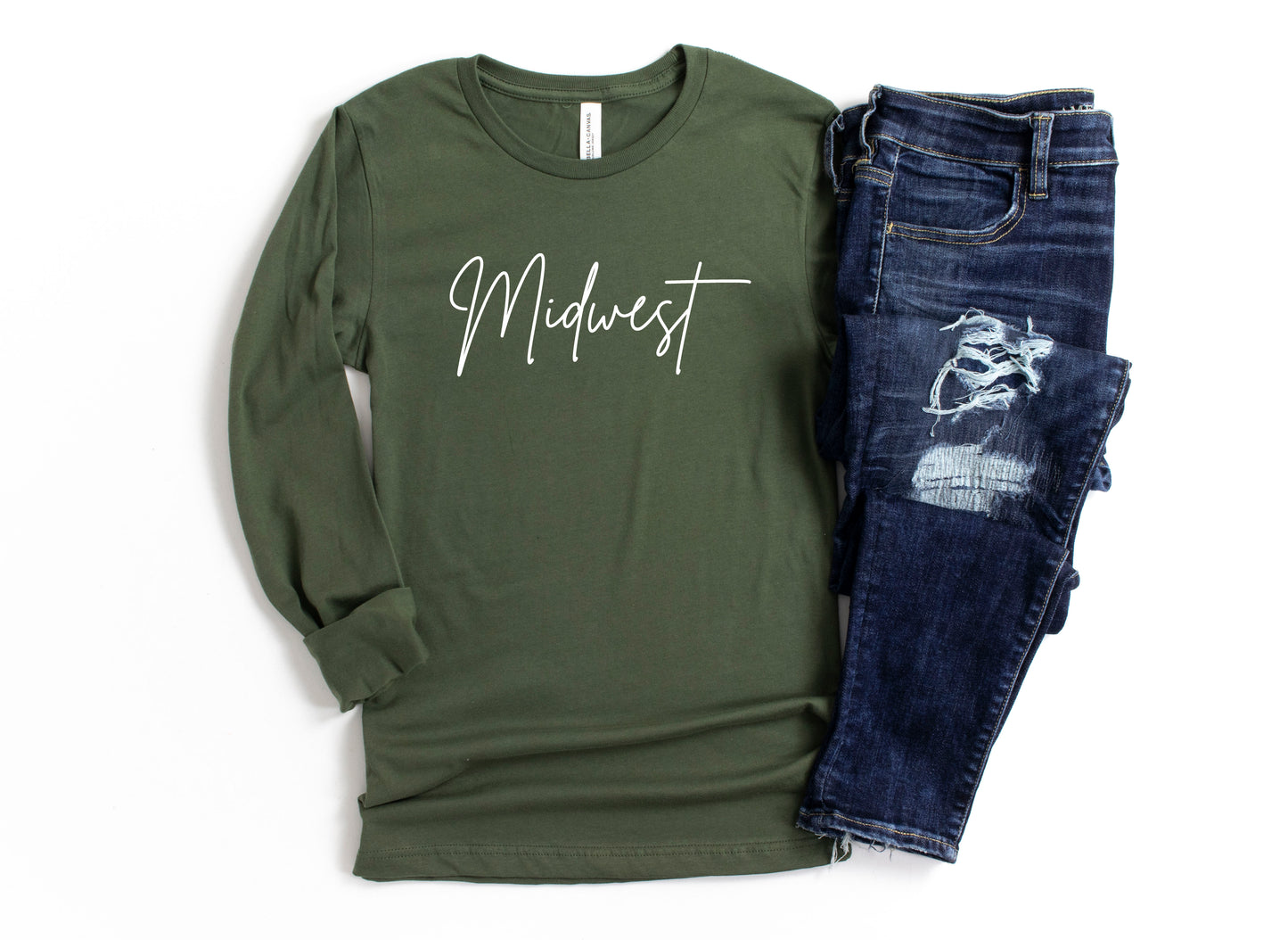 Midwest Cursive Long Sleeve Tee