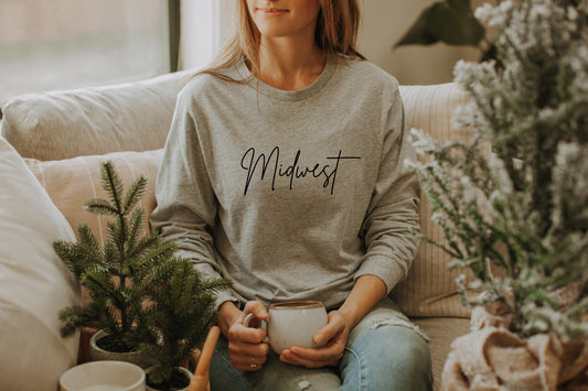 Midwest Cursive Long Sleeve Tee