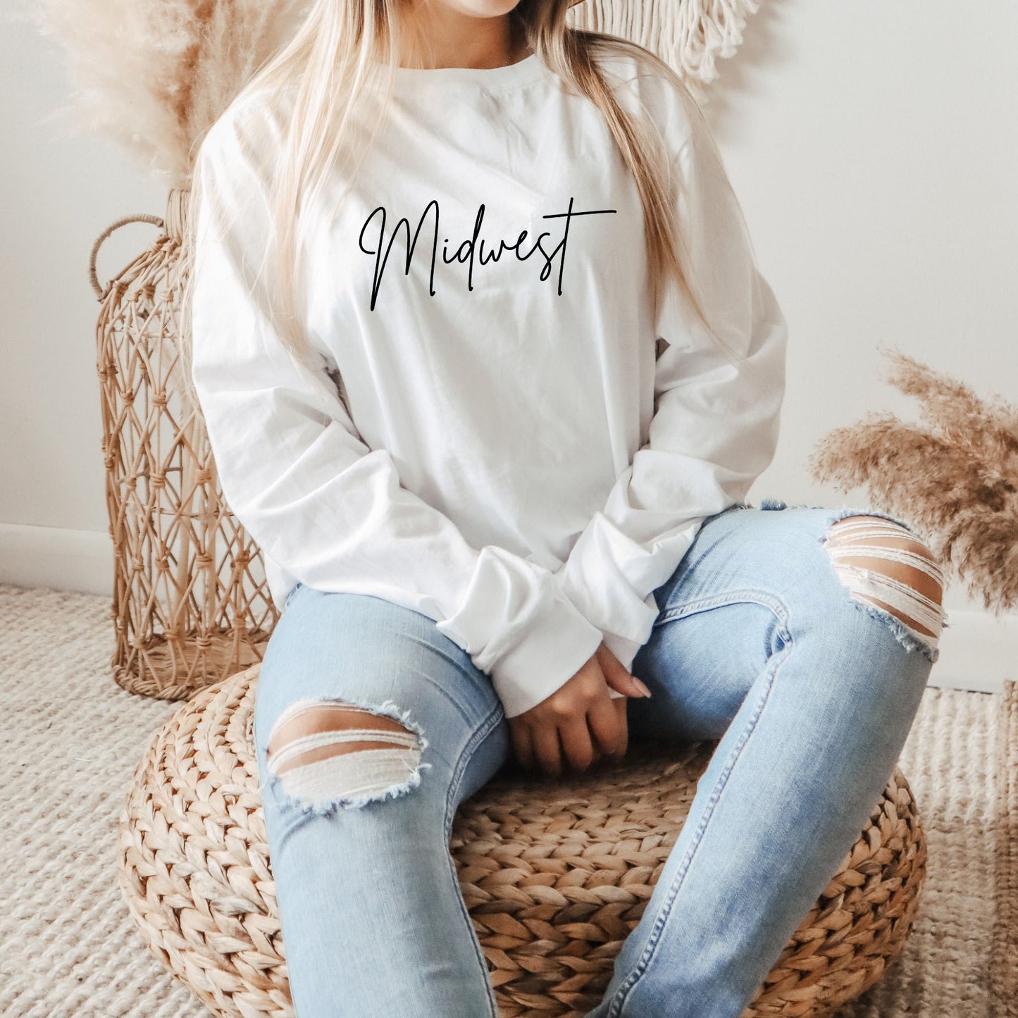 Midwest Cursive Long Sleeve Tee