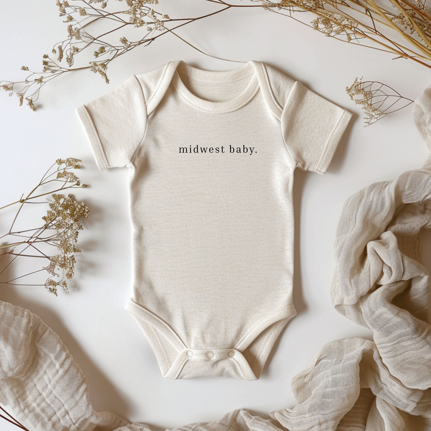 Midwest baby onesie Matching to “Midwest Raised” Women’s design