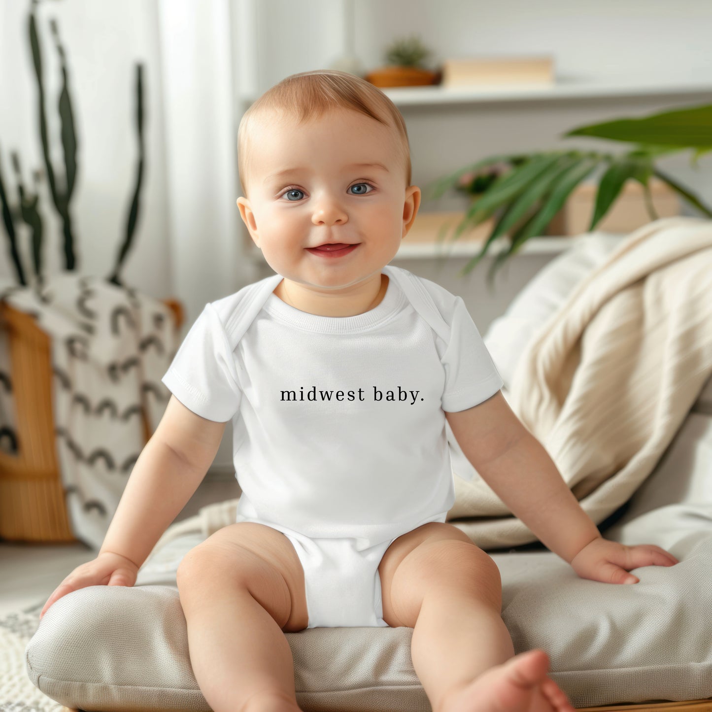 Midwest baby onesie Matching to “Midwest Raised” Women’s design