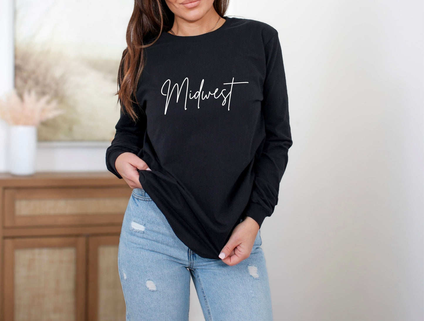 Midwest Cursive Long Sleeve Tee