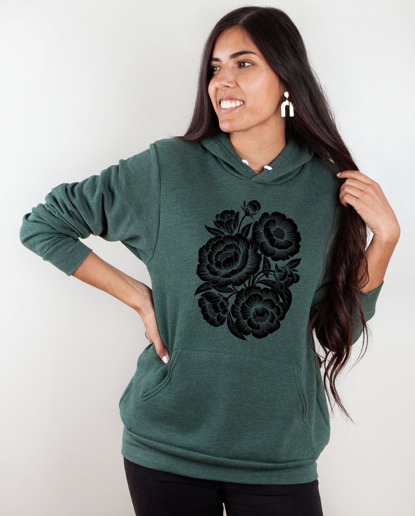 Chic Floral Fleece Hoodie