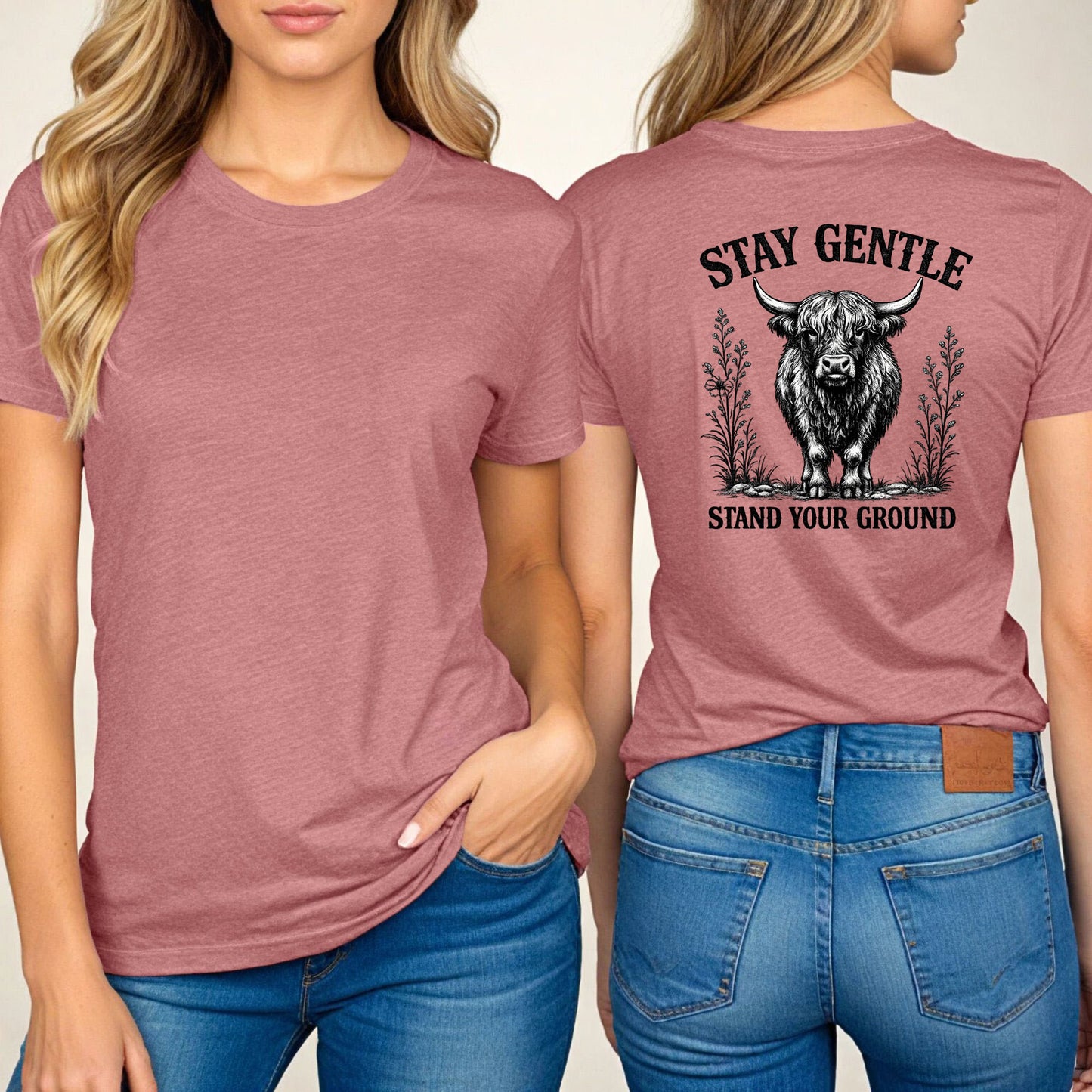 Stand Your Ground Tee Back Design Tee Highland Cow
