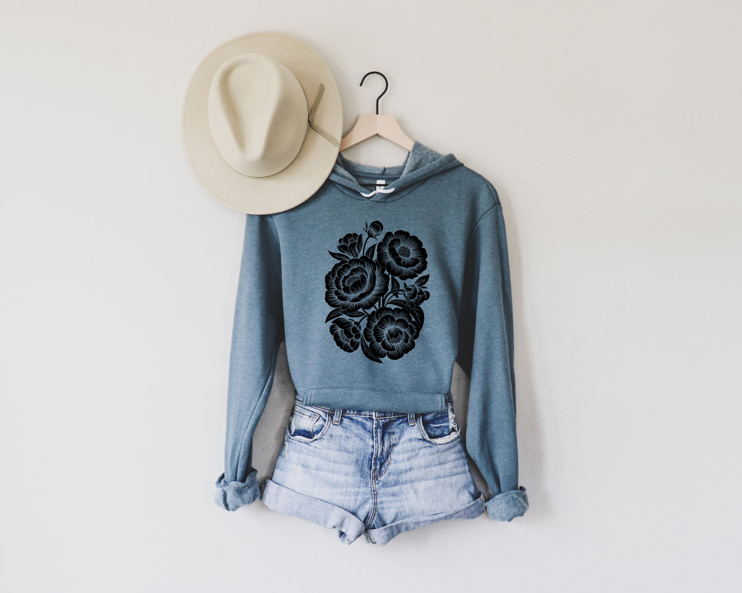 Chic Floral Fleece Hoodie