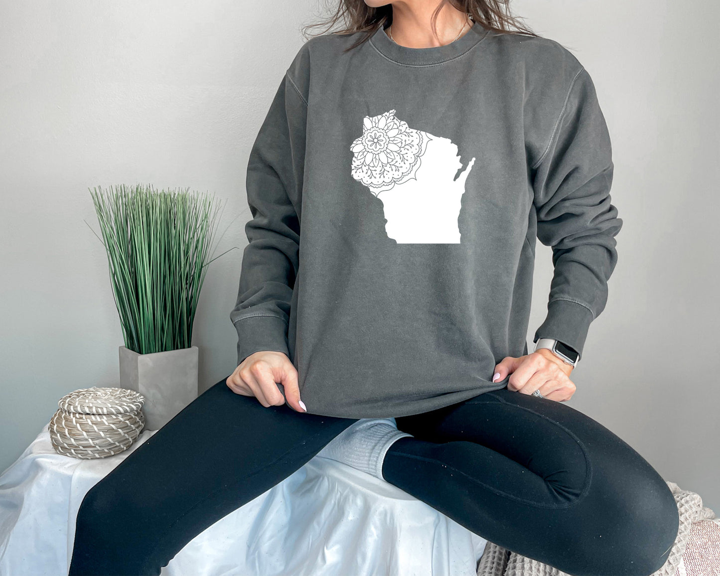 Wisconsin Lace Cotton Crewneck