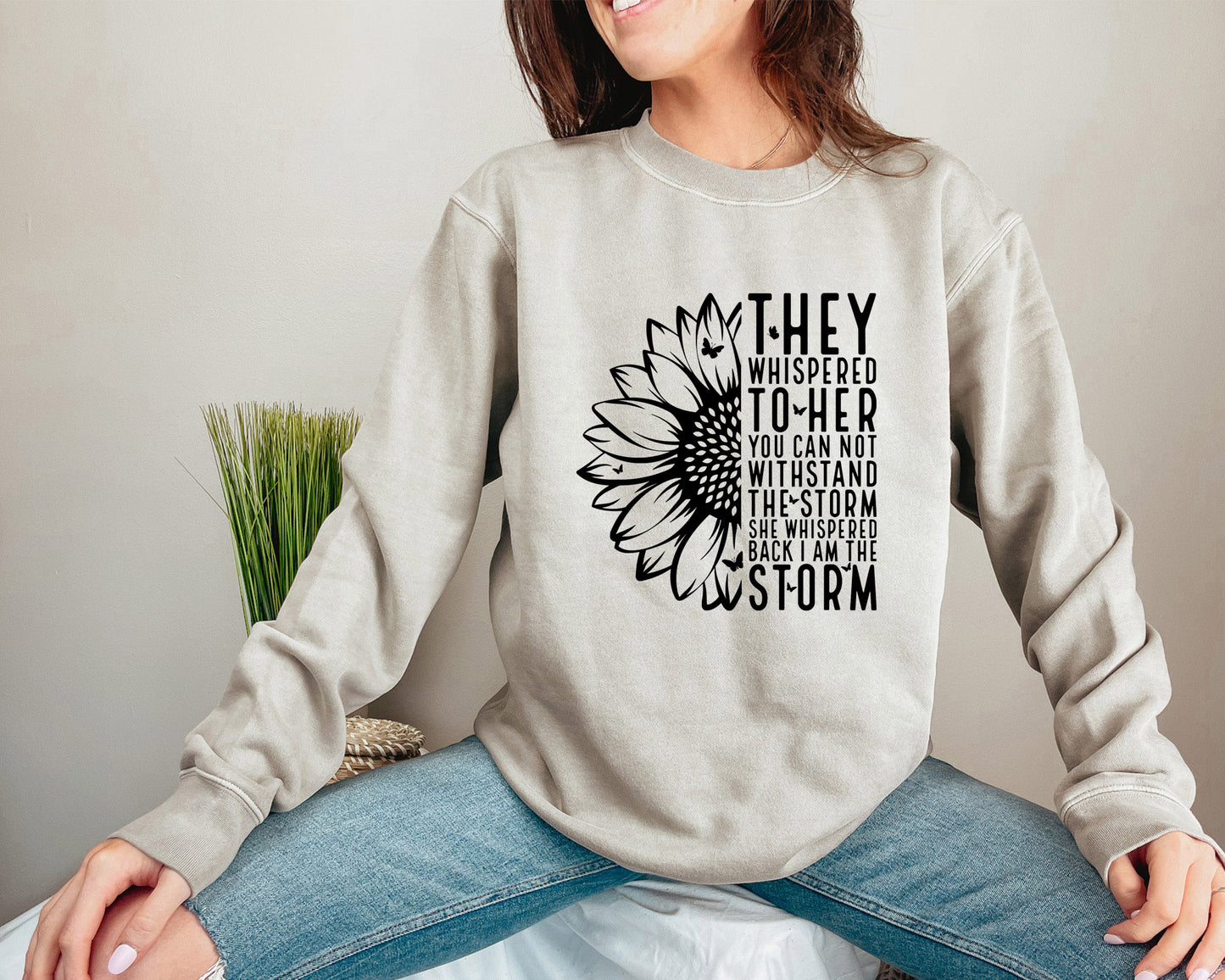 I Am The Storm Cotton Crewneck