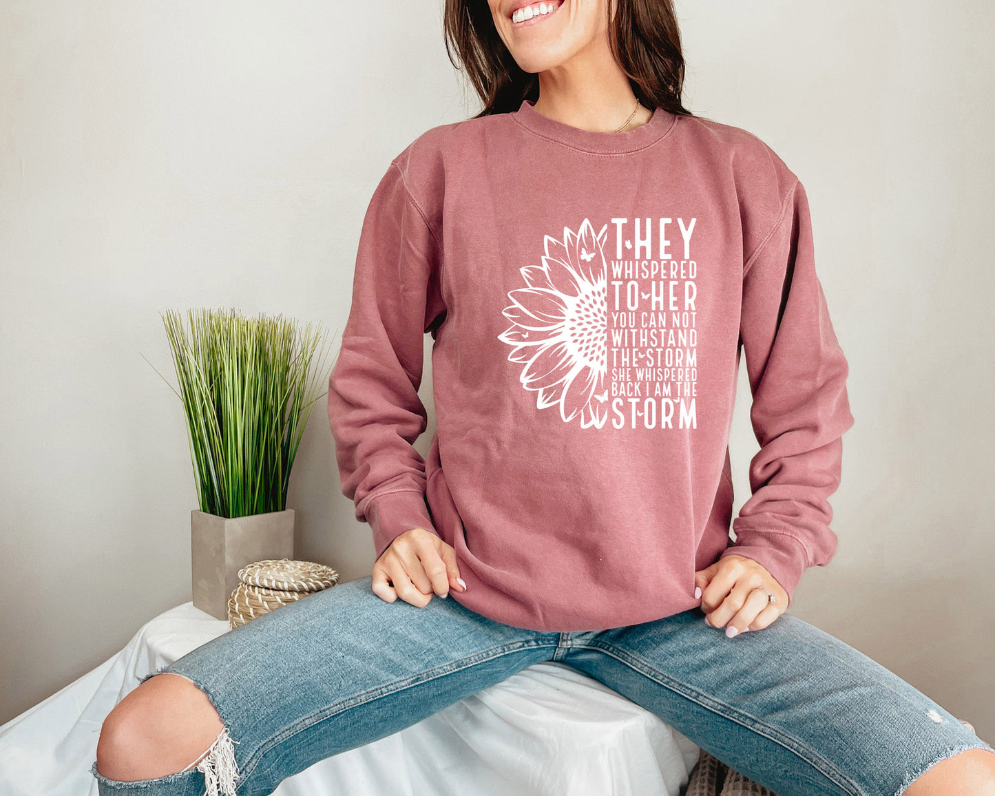 I Am The Storm Cotton Crewneck