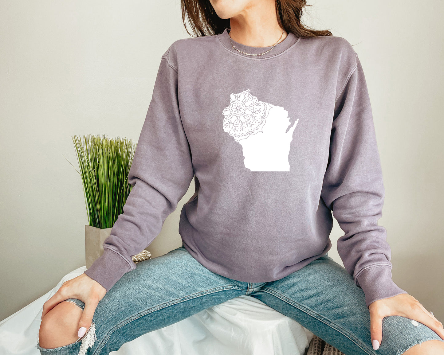 Wisconsin Lace Cotton Crewneck