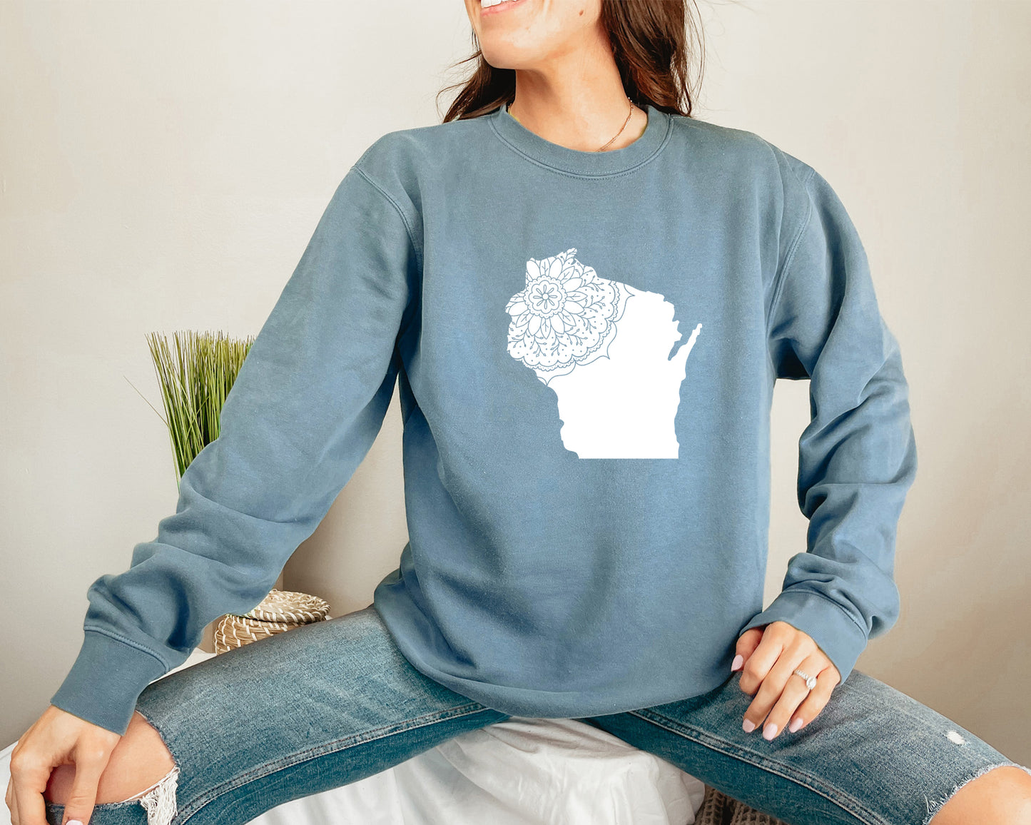 Wisconsin Lace Cotton Crewneck