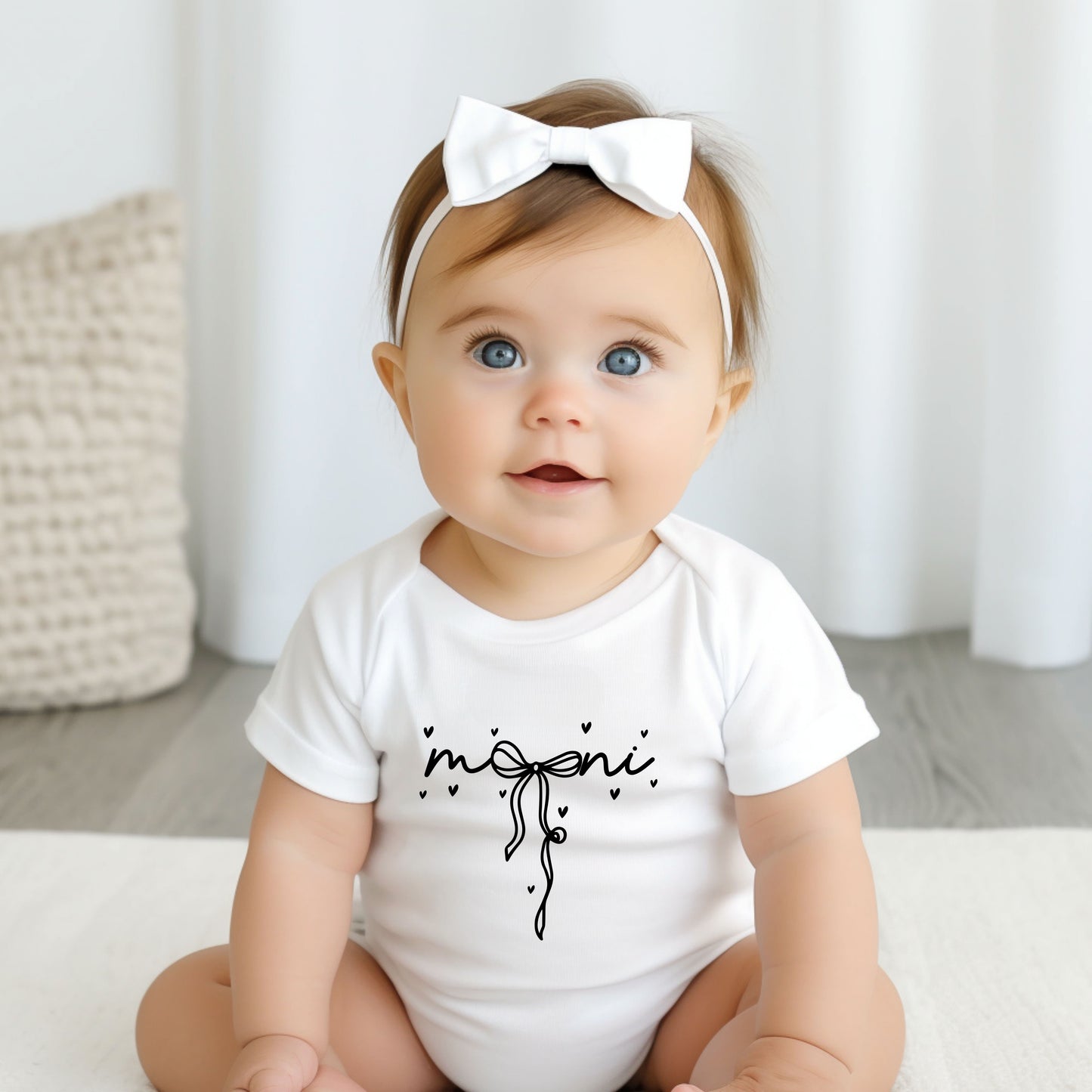 Mini Bow Onesie (Matching Mama Bow Design in Women’s Section)